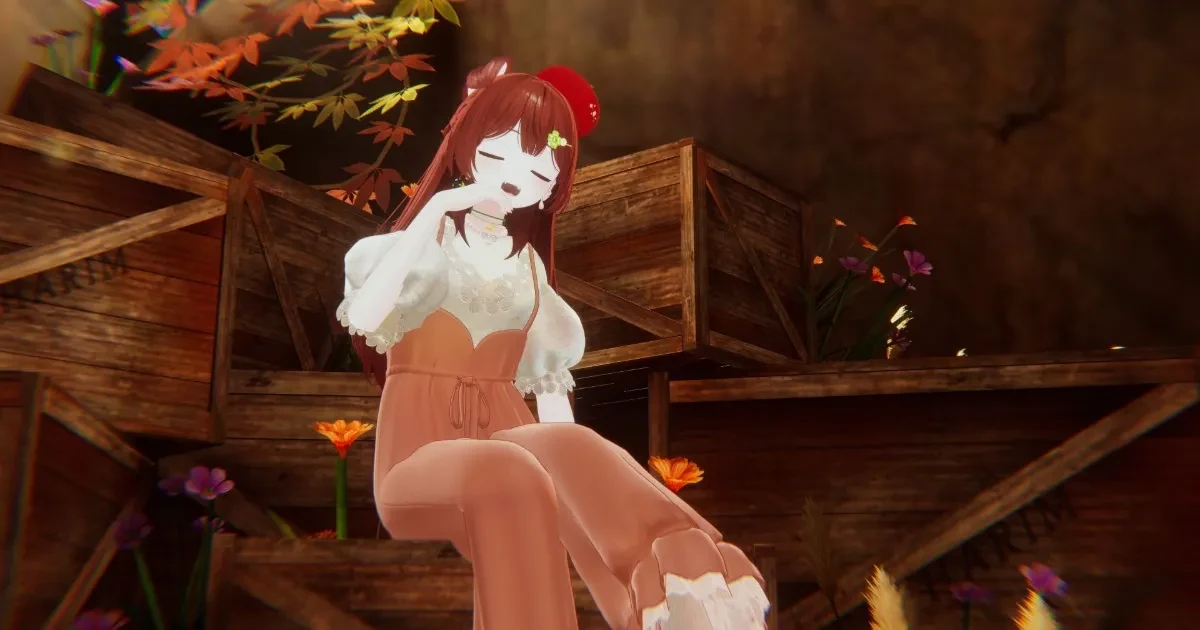 EkuのVRChatアバター写真：星目の顔アップ
