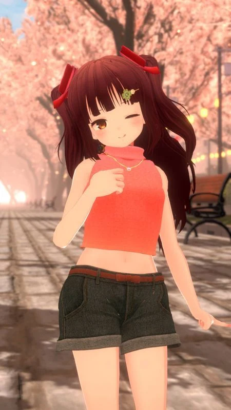 薄荷のVRChatアバター写真：桜・カジュアル