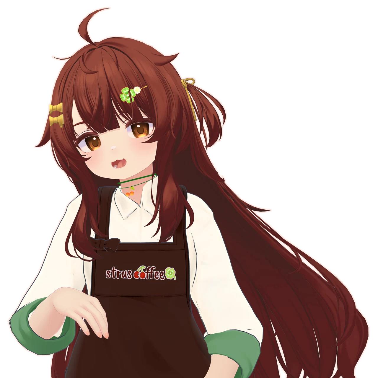 コーヒーのエプロンを着たストラス